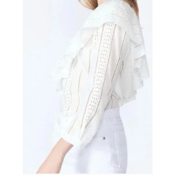 Veronica Beard Cruz Eyelet One Shoulder Top Womens Size 6 - Picture 4 of 16